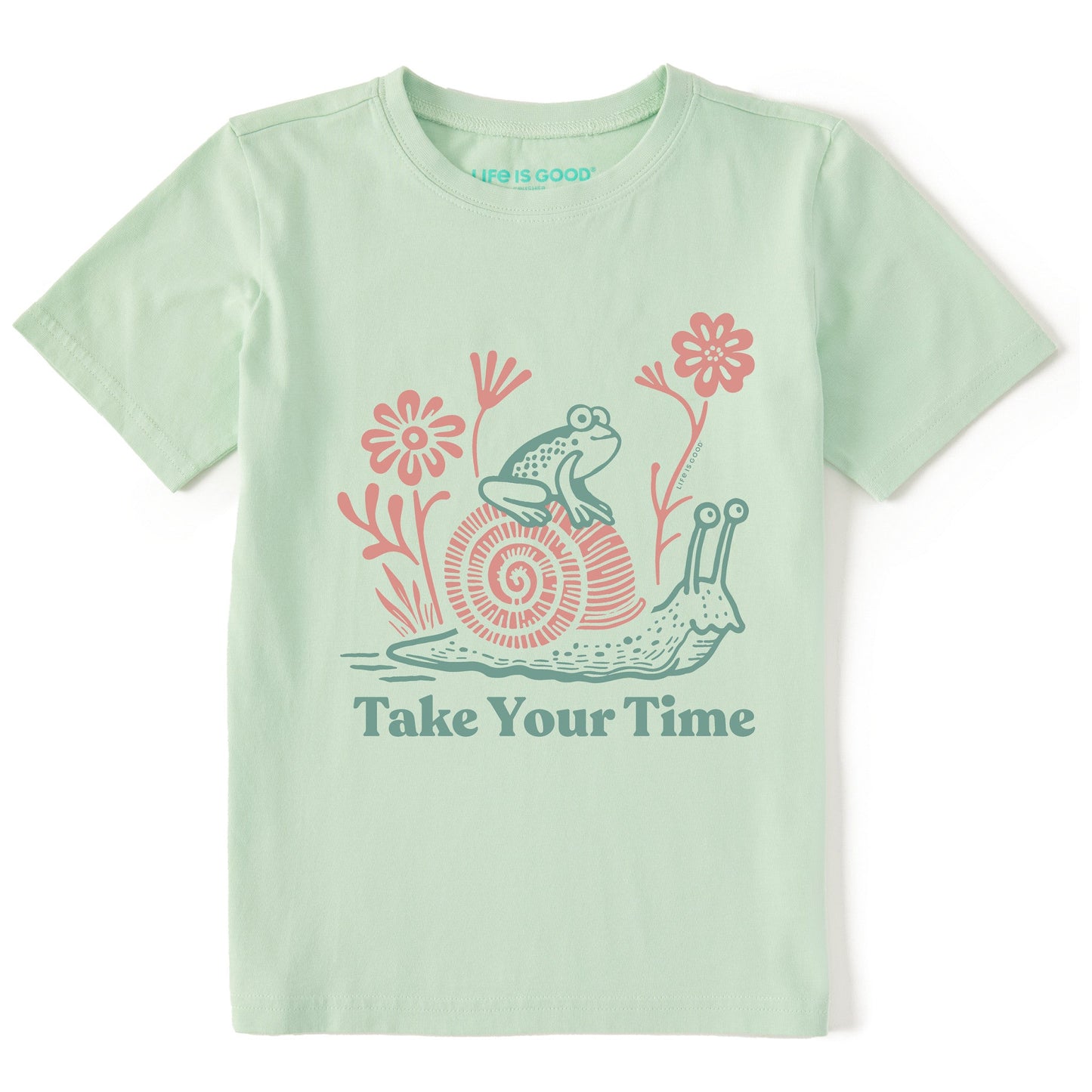 Kids Take Your Time Frog & Snail Short Sleeve Crusher Tee
