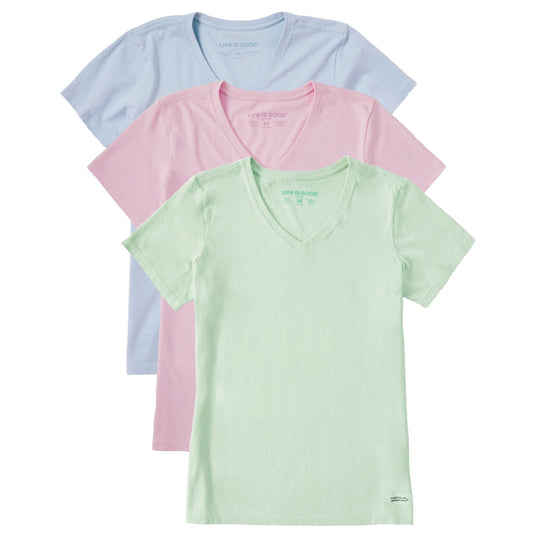 Women's Solid 3-Pack Crusher Vee- Multi 1