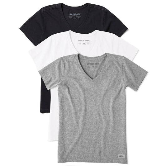 Women's Solid 3-Pack Crusher Vee- Multi