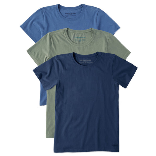 Women's Solid 3- Pack Crusher Crew- Multi 1