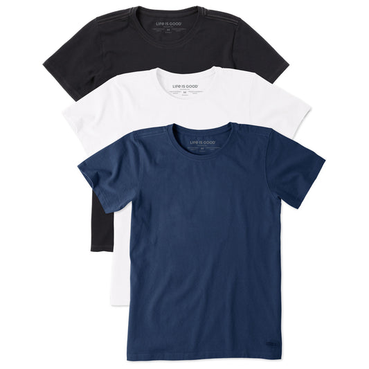 Women's Solid 3- Pack Crusher Crew- Multi