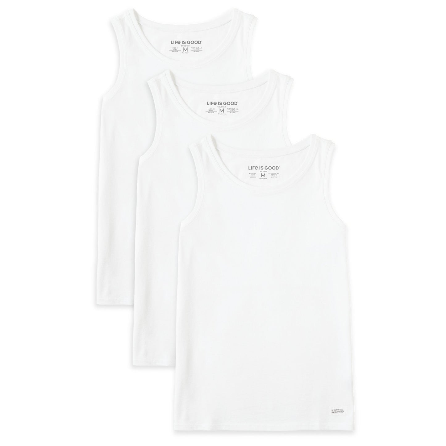 Women's Solid 3-Pack Crusher Tank- White