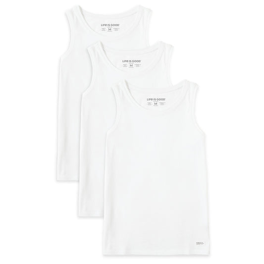 Women's Solid 3-Pack Crusher Tank- White