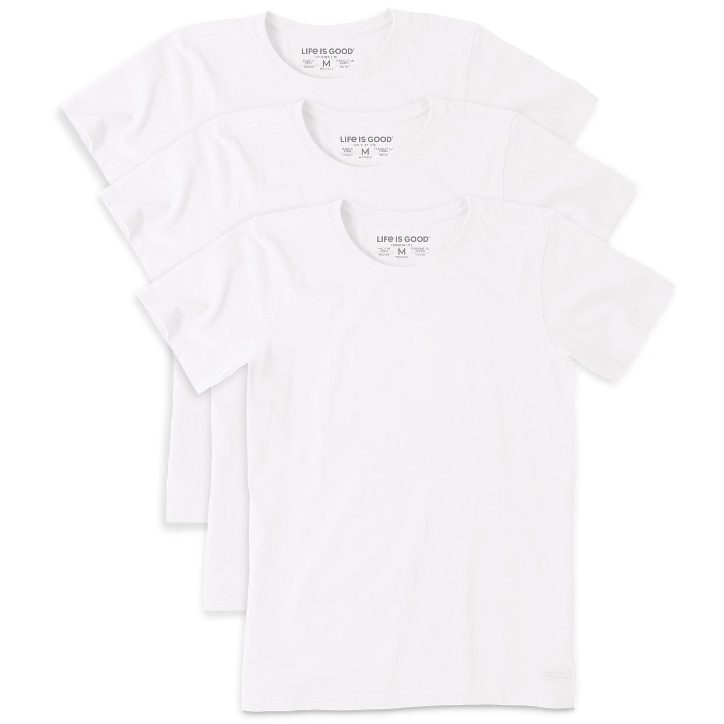 Women's Solid 3- Pack Crusher -LITE Crew- White