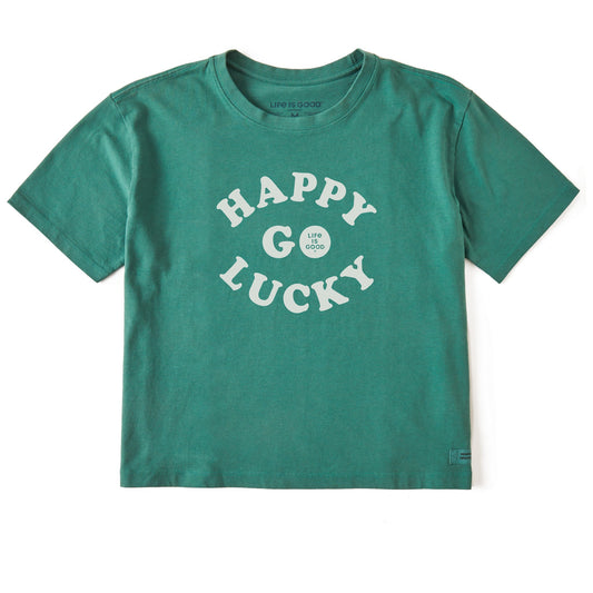 Women's Happy Go Lucky Short Sleeve Crusher Boxy Tee