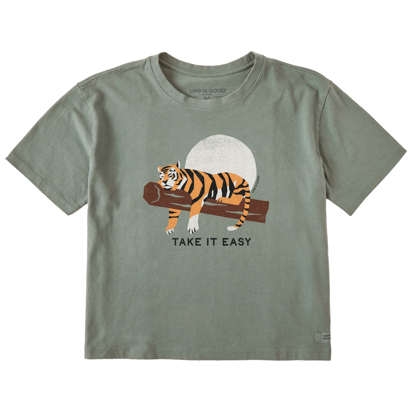 Women's Take It Easy Tiger Short Sleeve Crusher Boxy Tee