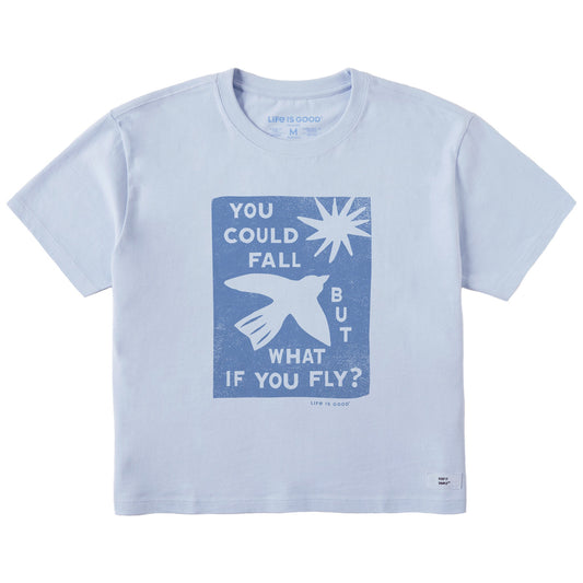 Women's But What if You Fly? Short Sleeve Crusher Boxy Tee