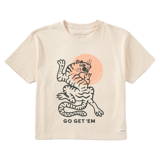 Women's Go Get Em Tiger Short Sleeve Crusher Boxy Tee