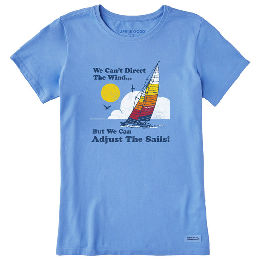 Women's We Can't Direct the Wind Sailboat Short Sleeve Tee