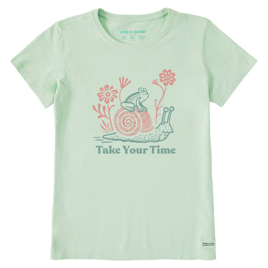 Women's Take Your Time Frog & Snail Short Sleeve Crusher Tee