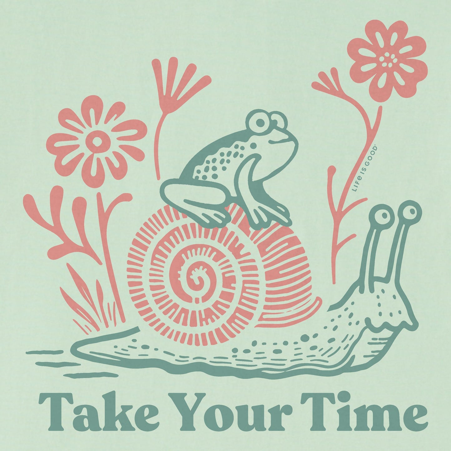Women's Take Your Time Frog & Snail Short Sleeve Crusher Tee