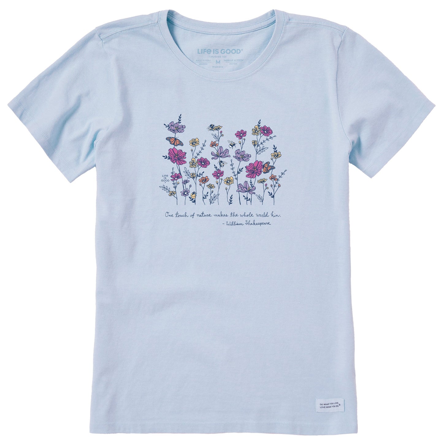 Women's Shakespeare Flowers Short Sleeve Crusher Tee