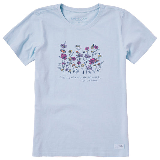 Women's Shakespeare Flowers Short Sleeve Crusher Tee
