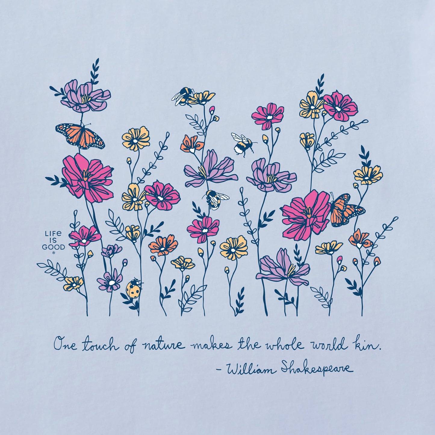 Women's Shakespeare Flowers Short Sleeve Crusher Tee