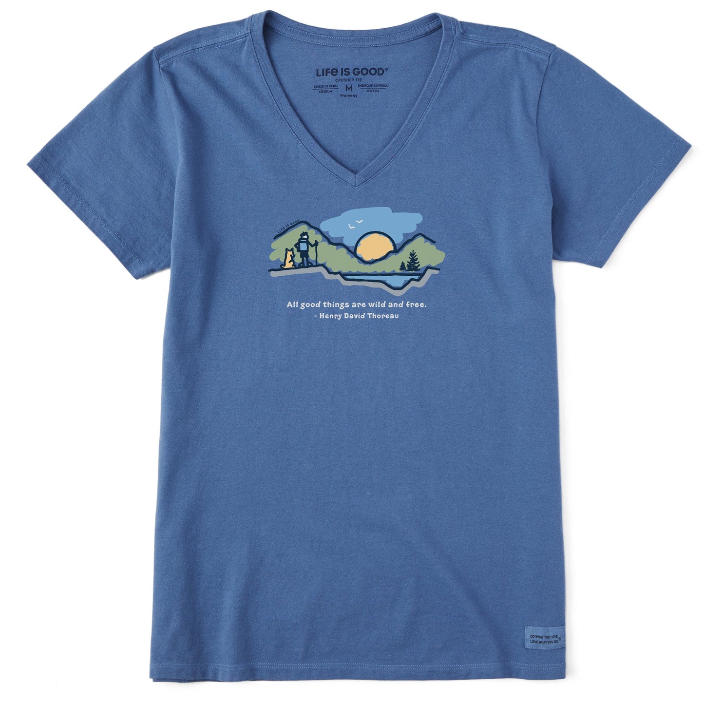 Women's All Good Things are Wild & Free Short Sleeve Vee