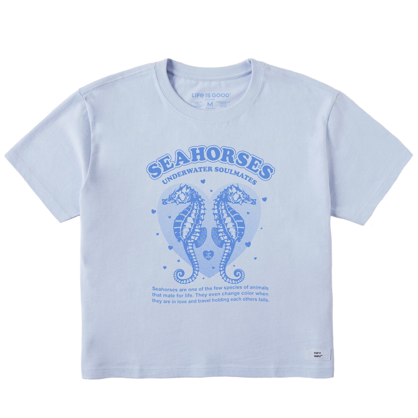 Women's Seahorses Soulmates Short Sleeve Crusher Boxy Tee