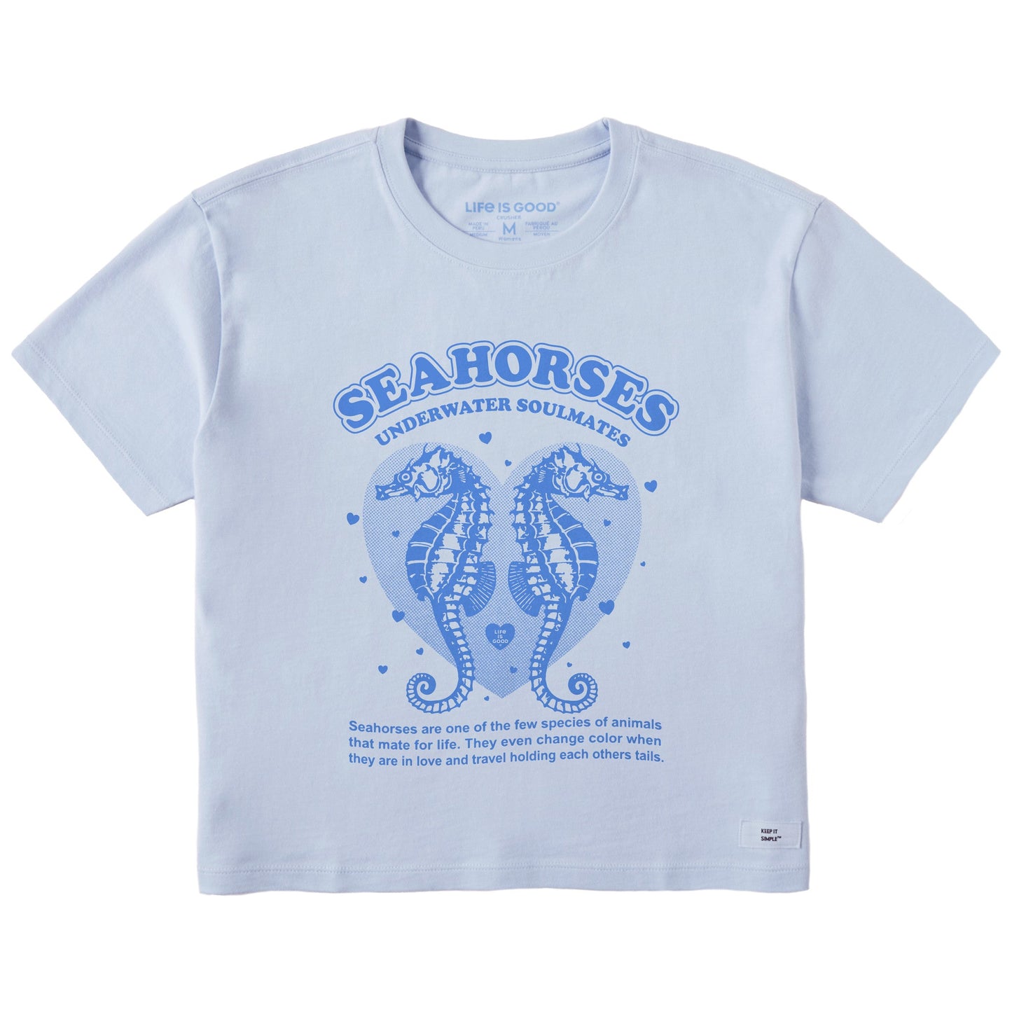 Women's Seahorses Soulmates Short Sleeve Crusher Boxy Tee