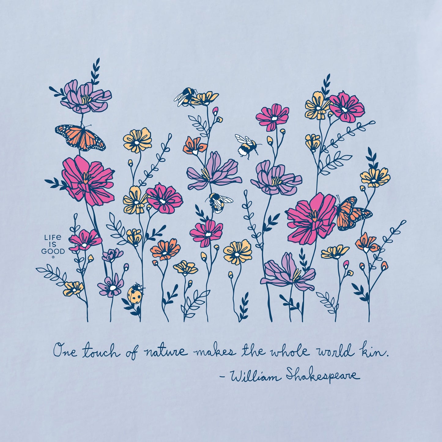 Women's Shakespeare Flowers Short Sleeve Crusher Boxy Tee