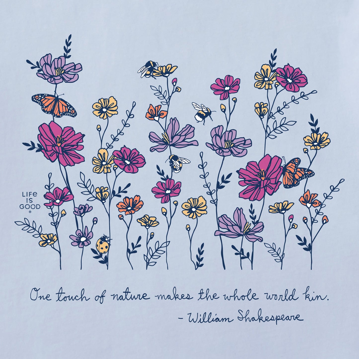 Women's Shakespeare Flowers Short Sleeve Crusher Boxy Tee