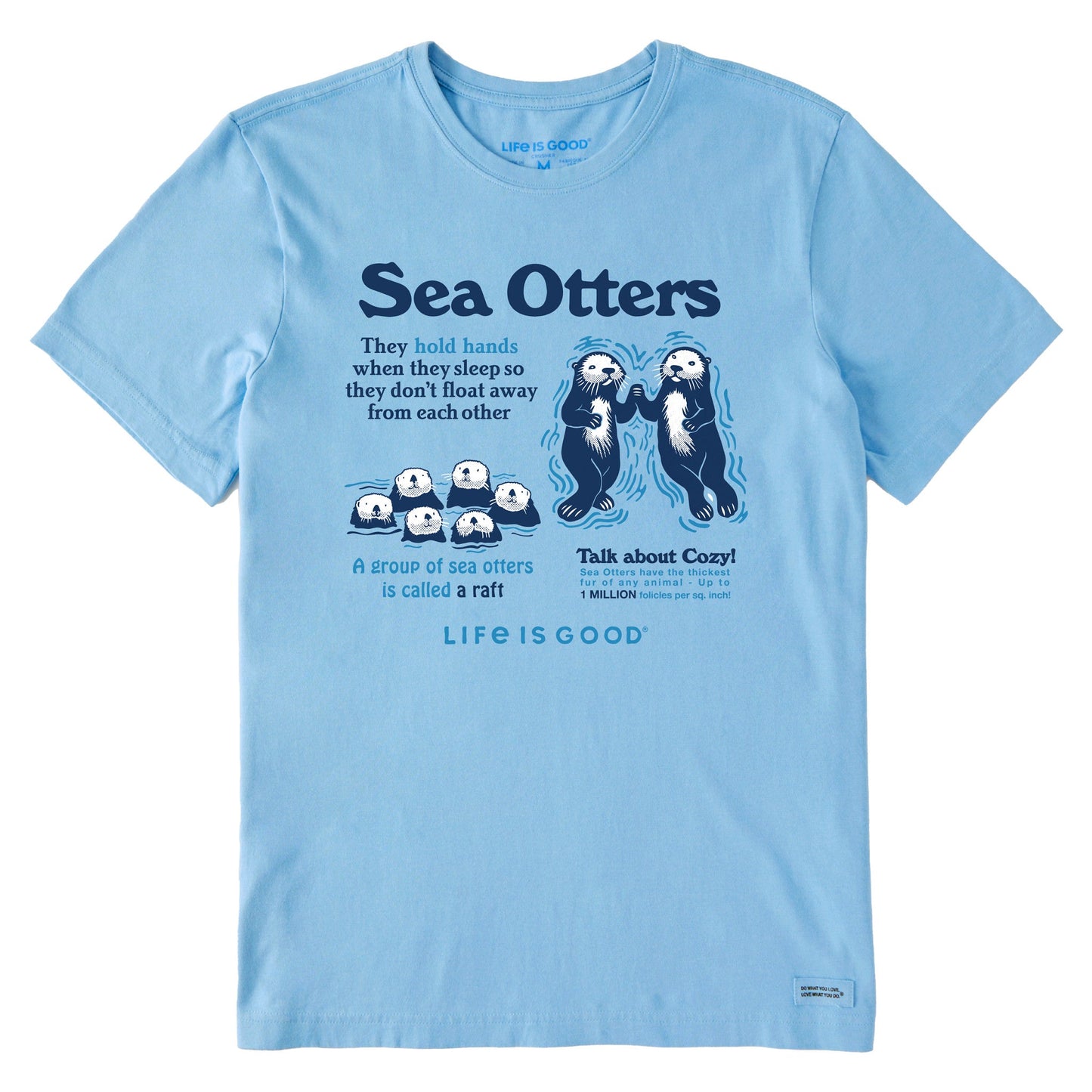 Men's Sea Otters Hold Hands Short Sleeve Tee