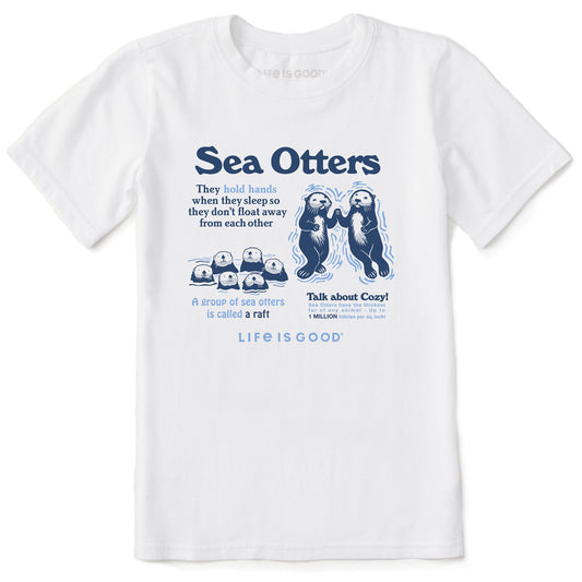 Kids Sea Otters Hold Hands Short Sleeve Crusher Tee