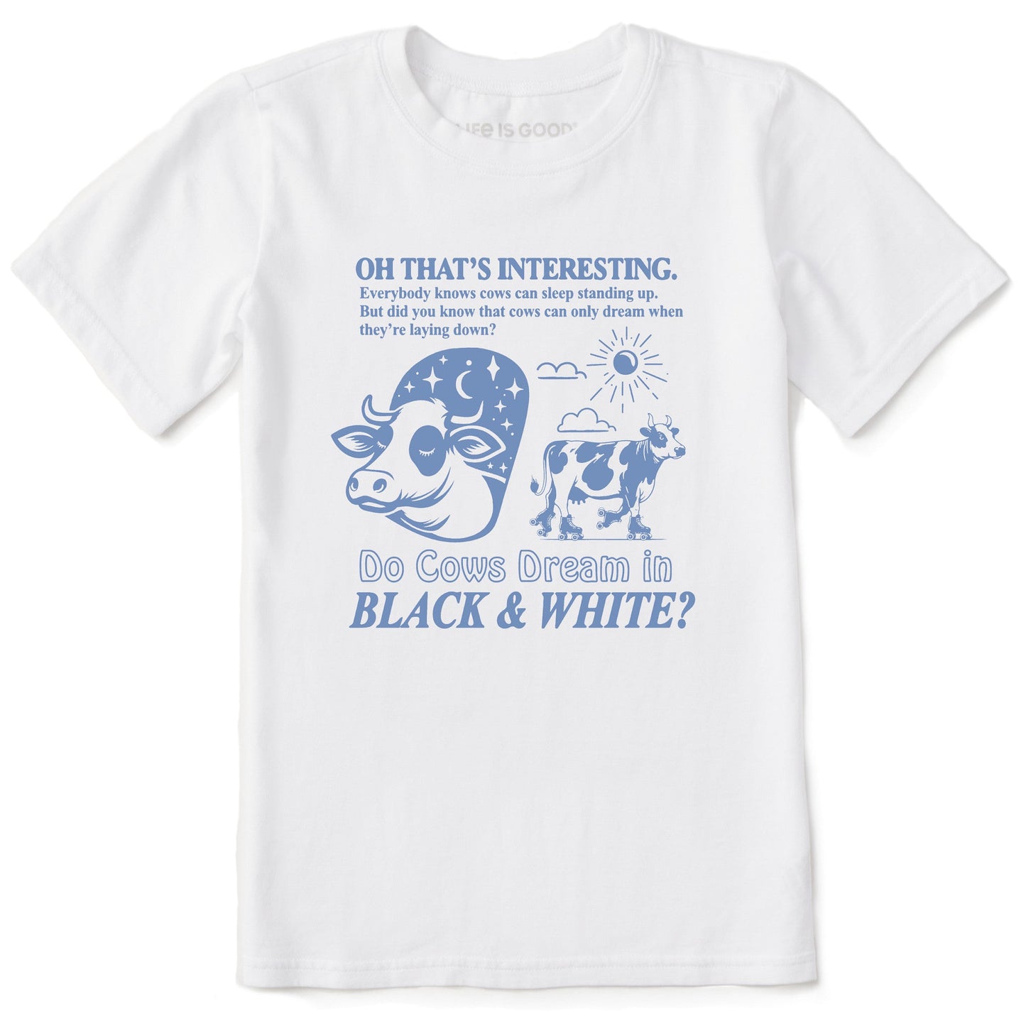 Kids Do Cows Dream in Black and White? Short Sleeve Crusher Tee