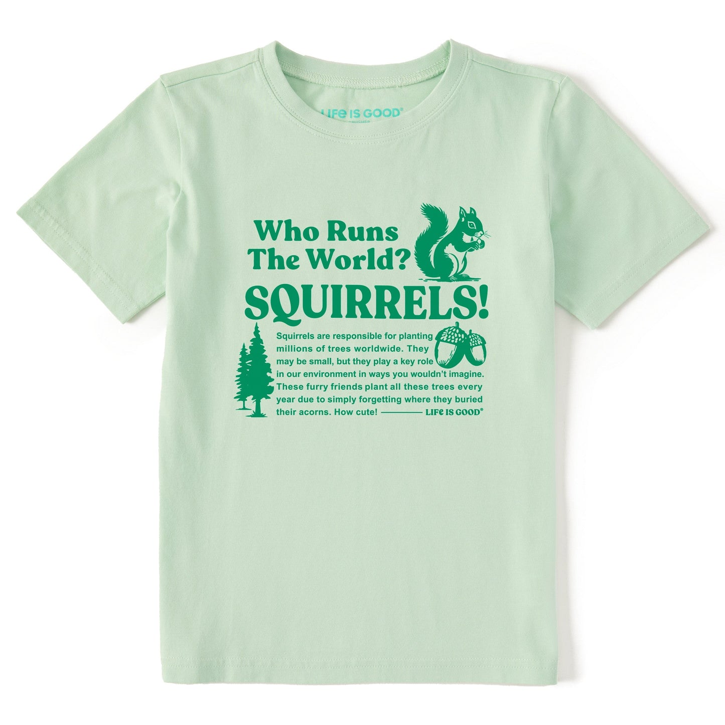 Kids Squirrels Run the World Short Sleeve Crusher Tee