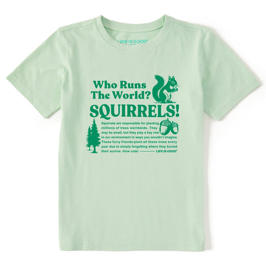 Kids Squirrels Run the World Short Sleeve Crusher Tee