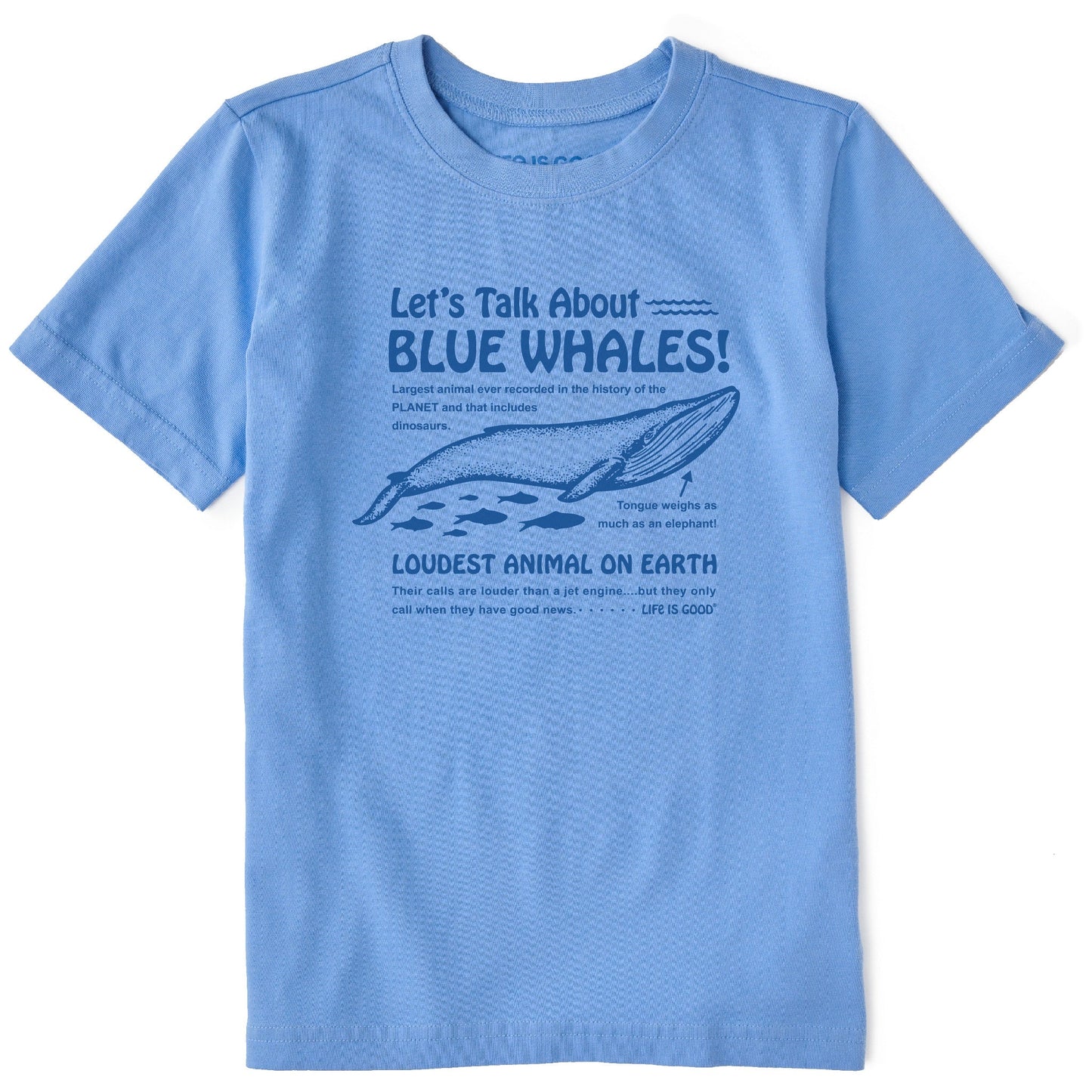 Kids Blue Whales Short Sleeve Crusher Tee