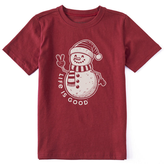 Kids Crafty Snowman Long Sleeve Crusher Tee