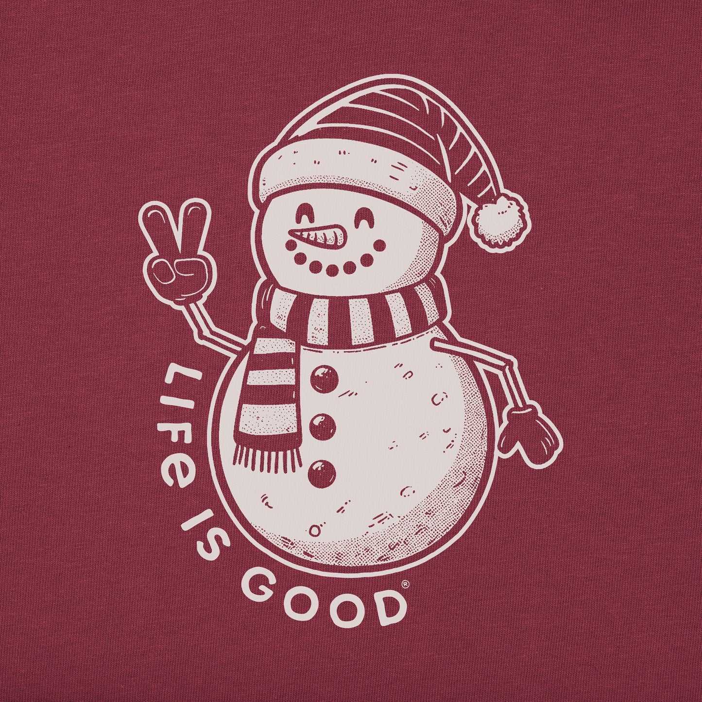 Kids Crafty Snowman Long Sleeve Crusher Tee