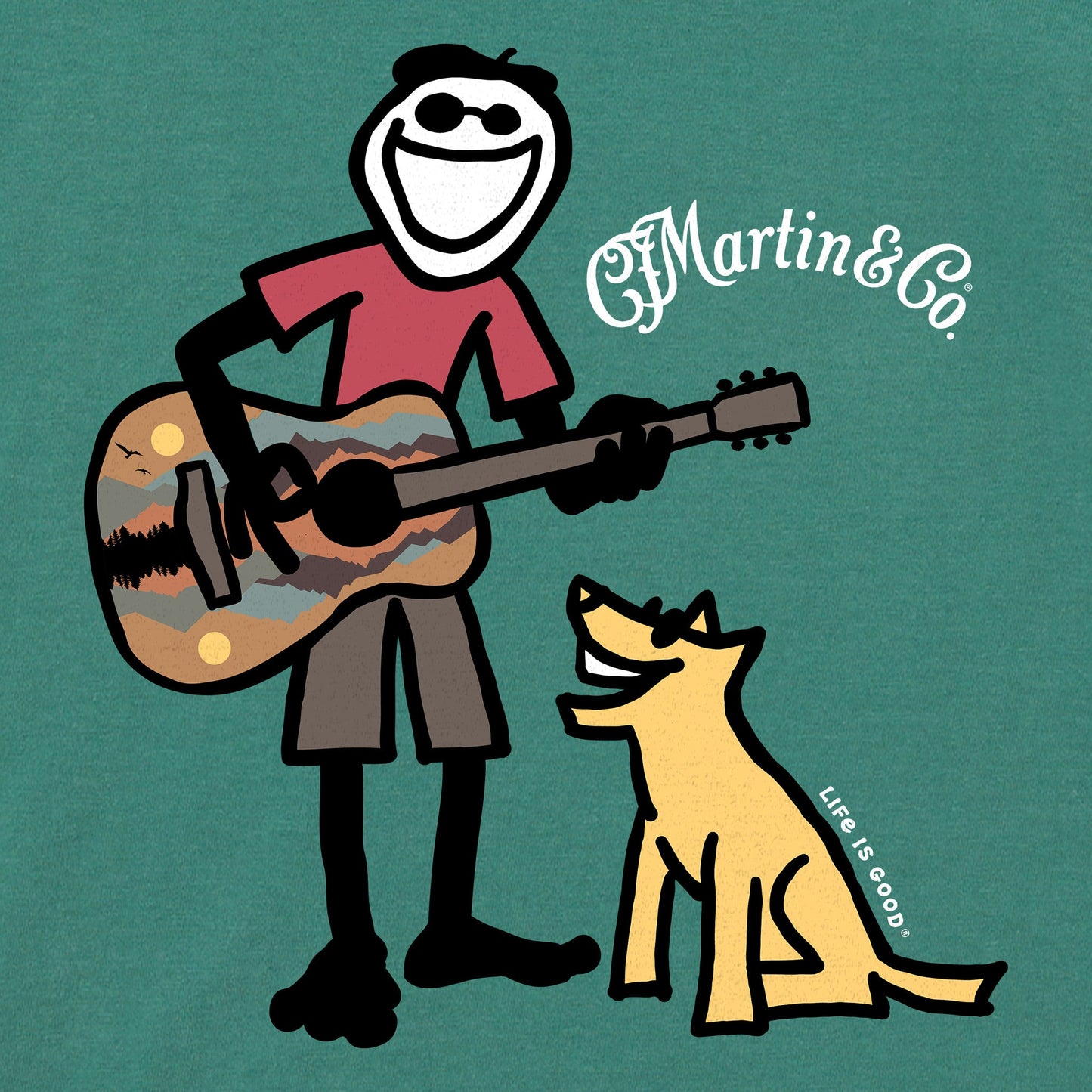 Men's Martin Jake & Rocket Guitar Short Sleeve Crusher Tee