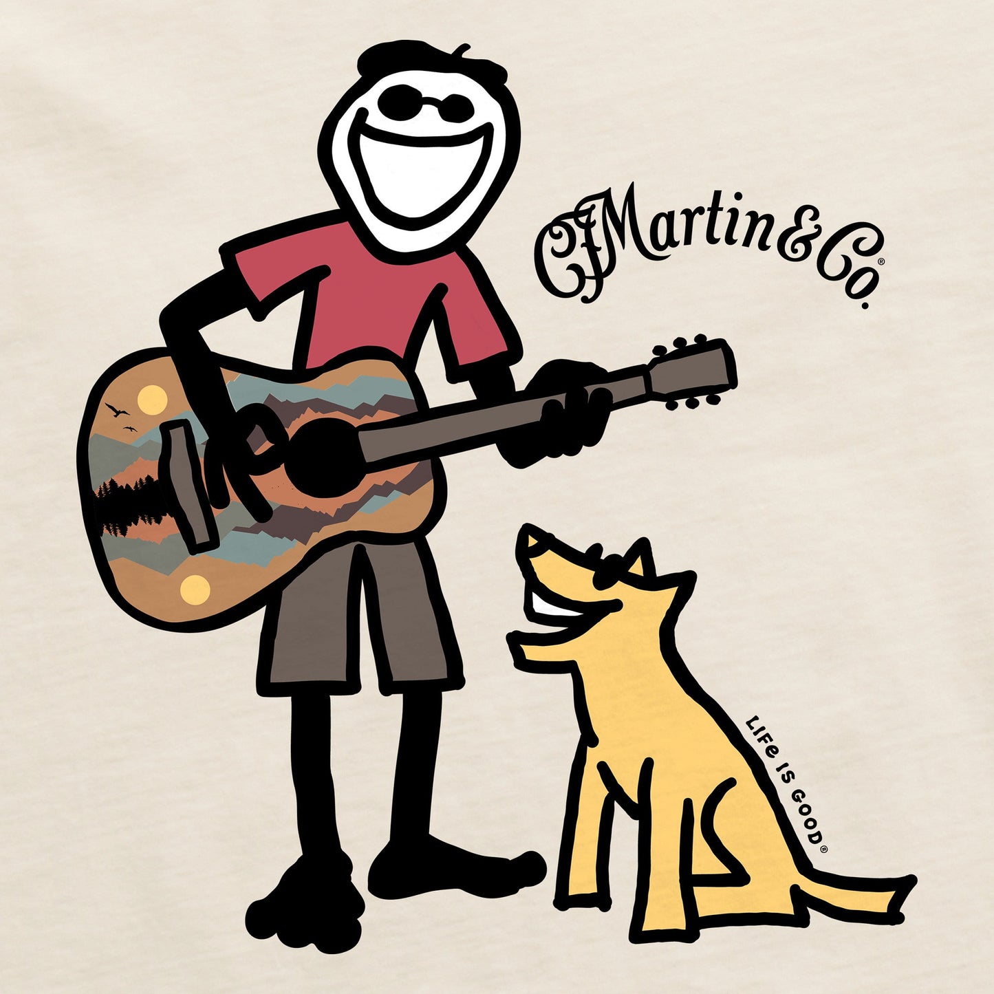 Men's Martin Jake & Rocket Guitar Short Sleeve Crusher Tee