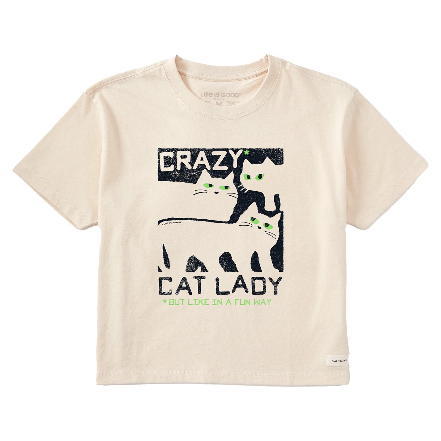 Women's Crazy Cat Lady Short Sleeve Crusher Boxy Tee
