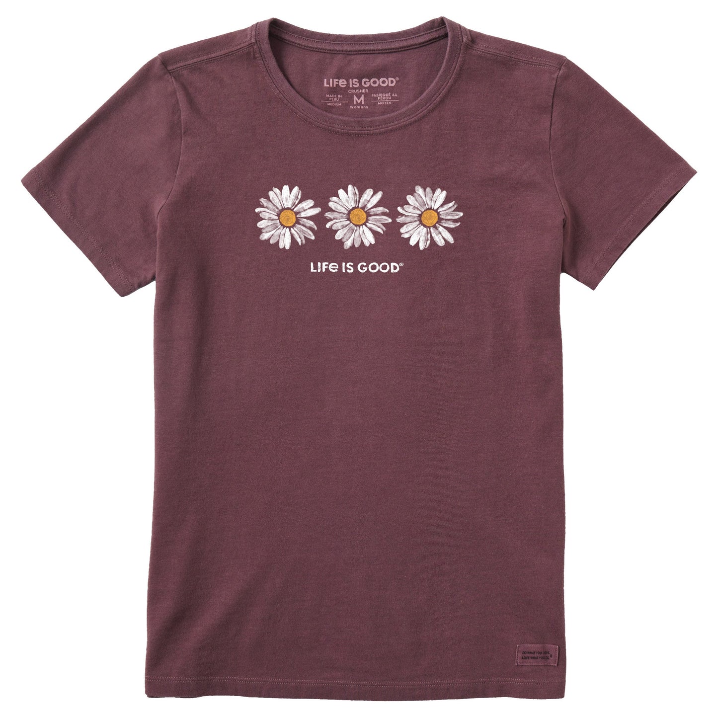 Women's Three Painted Daisies Short Sleeve Tee
