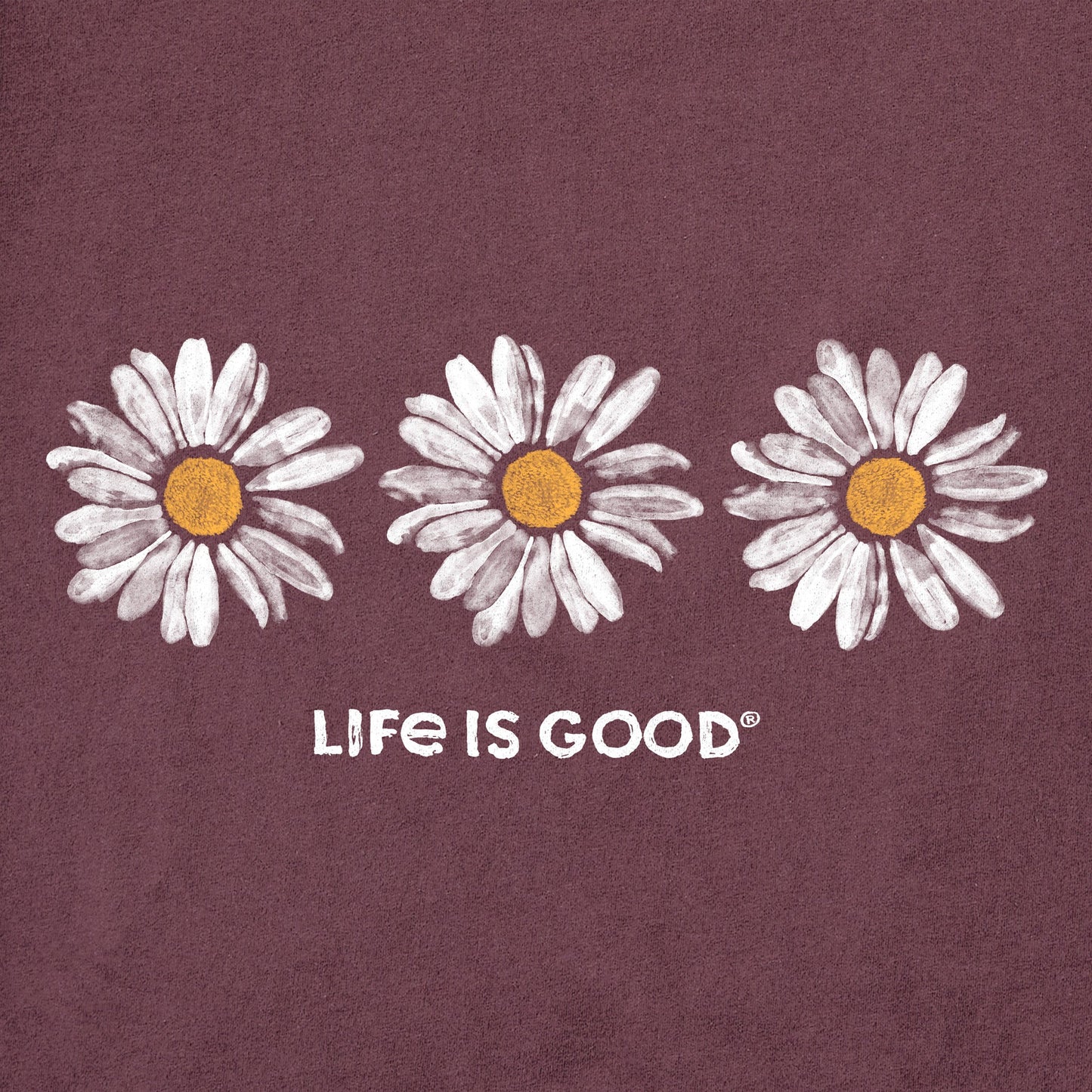 Women's Three Painted Daisies Short Sleeve Tee
