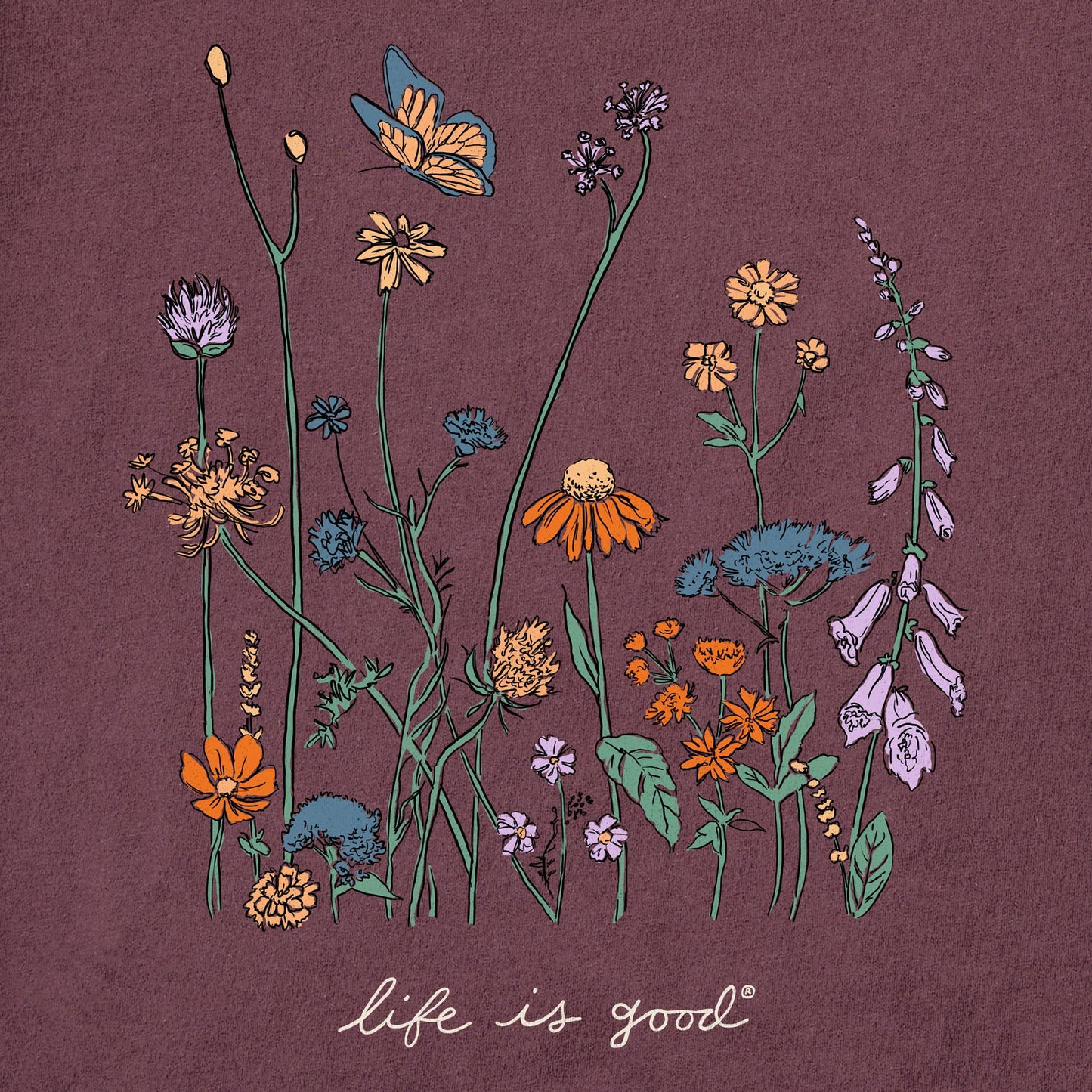 Women's Realaxed Wildflowers Short Sleeve Tee