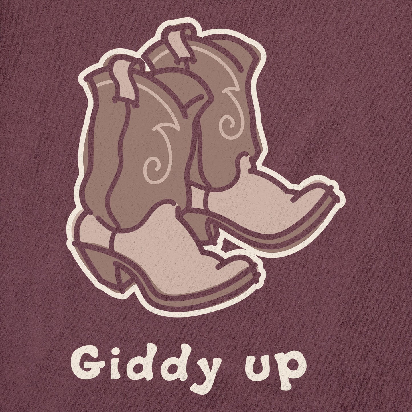 Women's Giddy Up Cowboy Boots Short Sleeve Crusher Tee