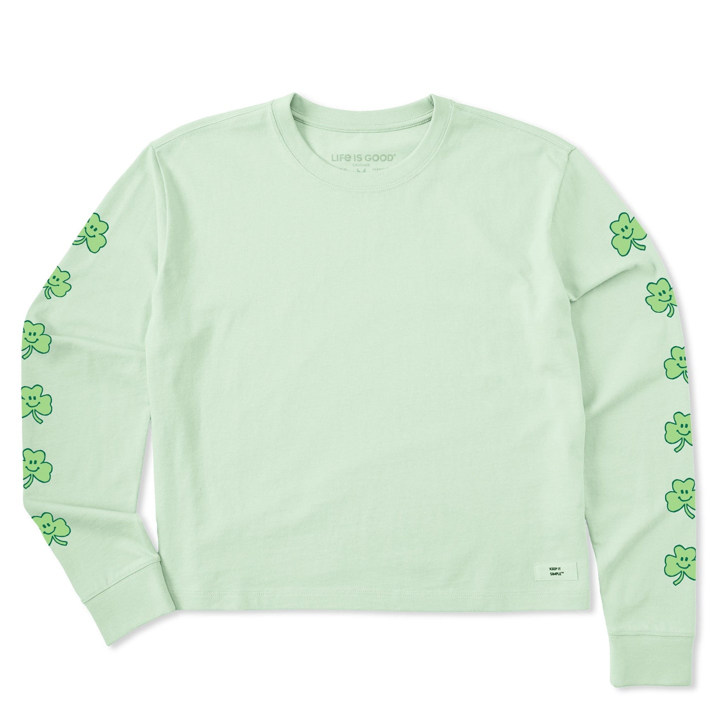 Women's Smile Clovers Long Sleeve Crusher Boxy Tee