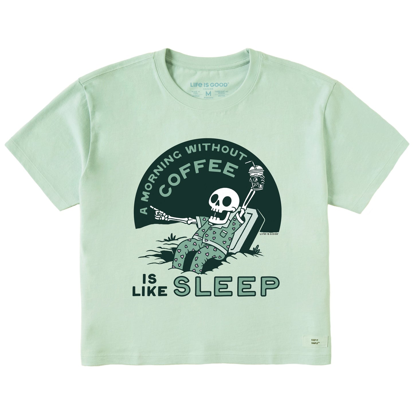 Women's A Morning Without Coffee is Like Sleep Short Sleeve Crusher Boxy Tee