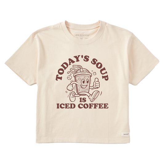Women's Today's Soup is Iced Coffee Short Sleeve Crusher Boxy Tee