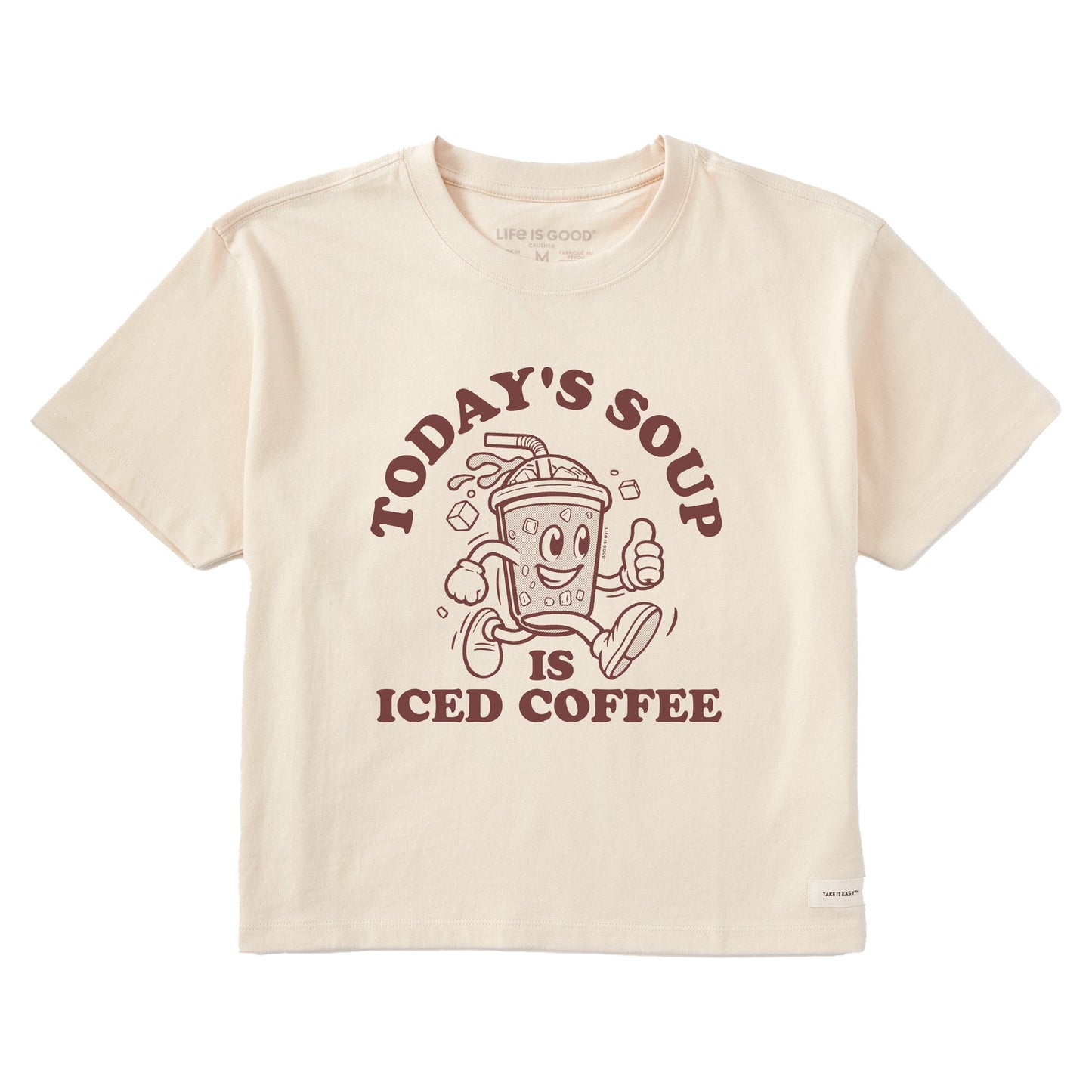 Women's Today's Soup is Iced Coffee Short Sleeve Crusher Boxy Tee