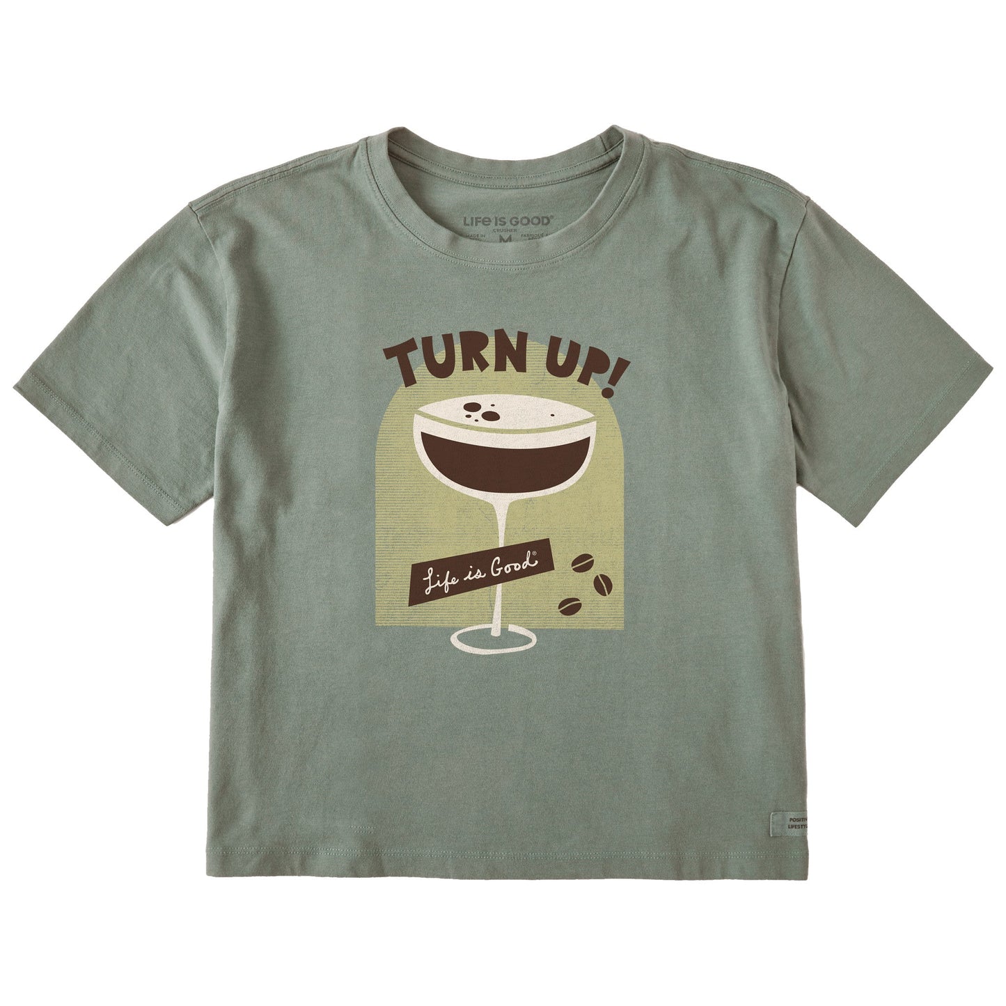 Women's Turn Up Espresso Martini Short Sleeve Crusher Boxy Tee
