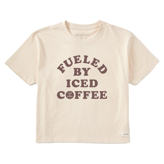 Women's Fueled by Iced Coffee Short Sleeve Crusher Boxy Tee