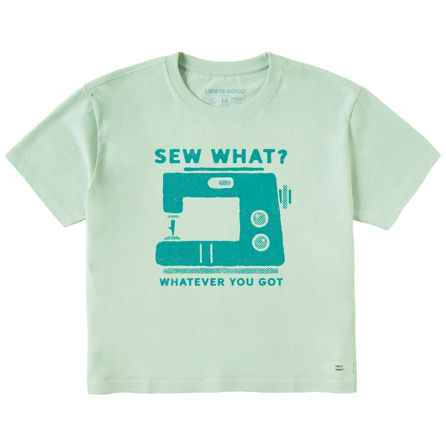 Women's Sew What Sewing Machine Short Sleeve Crusher Boxy Tee