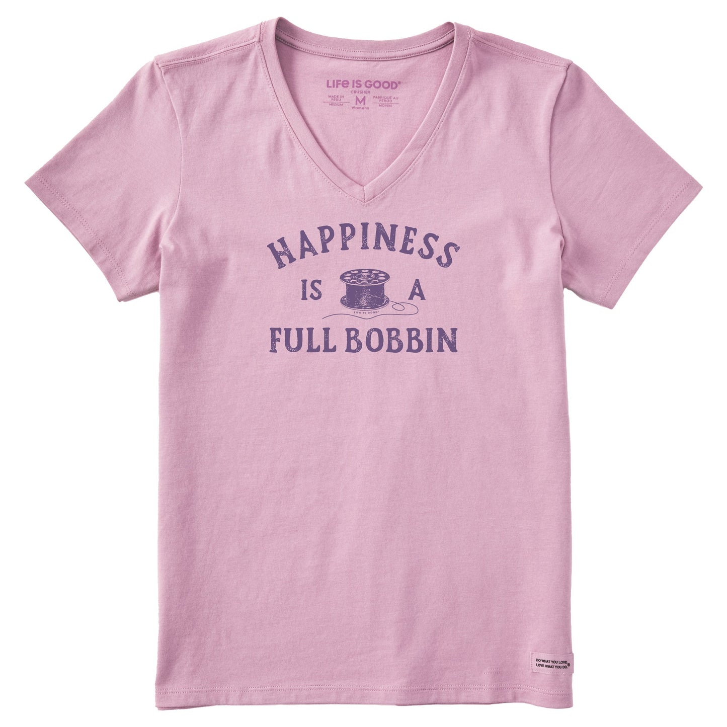 Women's Happiness is a Full Bobbin Short Sleeve Vee