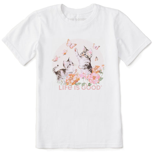 Kids Butterfly Kittens Short Sleeve Crusher Tee