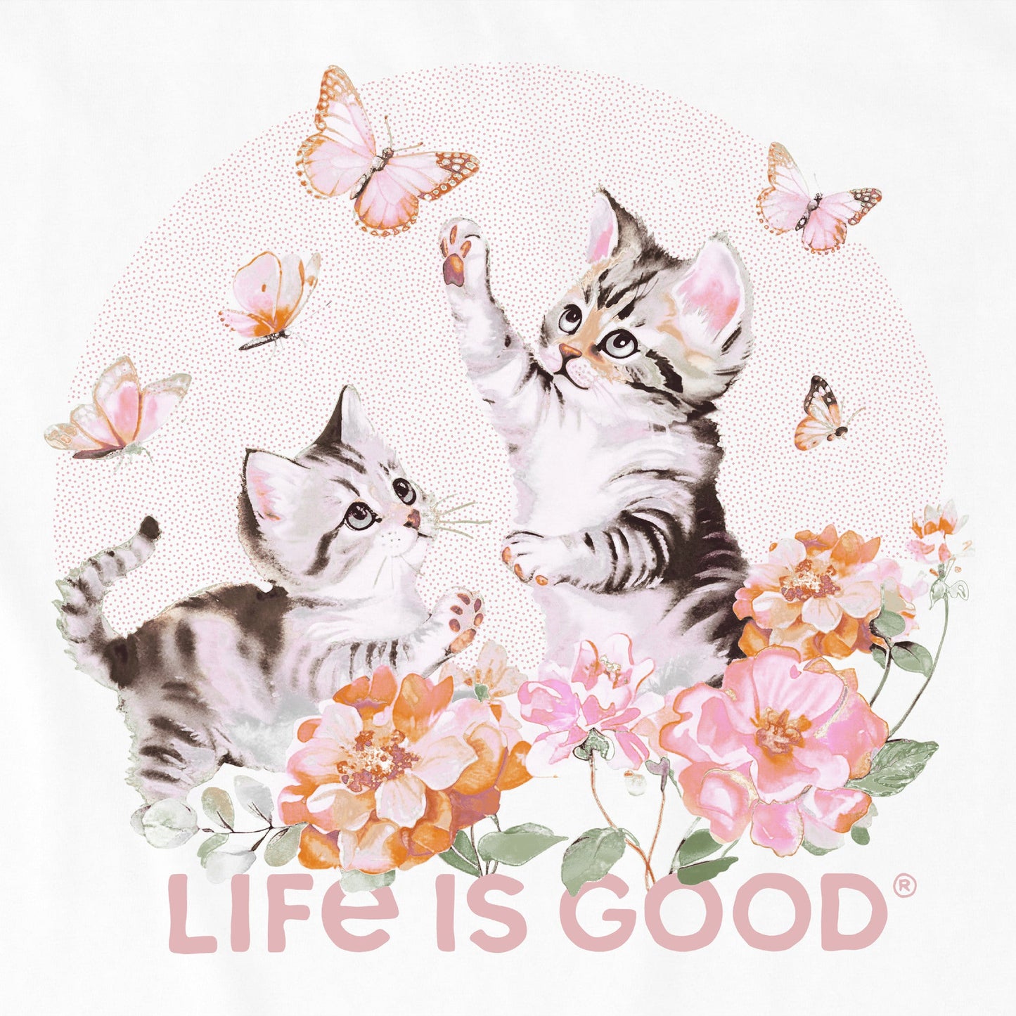 Kids Butterfly Kittens Short Sleeve Crusher Tee