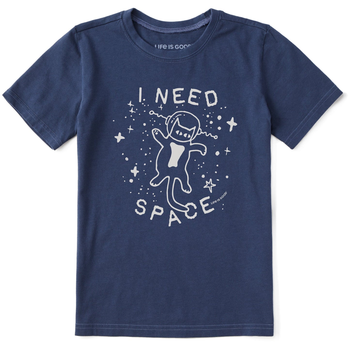 Kids I Need Space Cat Short Sleeve Crusher Tee