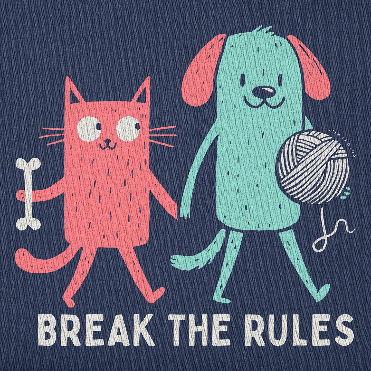 Kids Break the Rules Cat & Dog Short Sleeve Crusher Tee